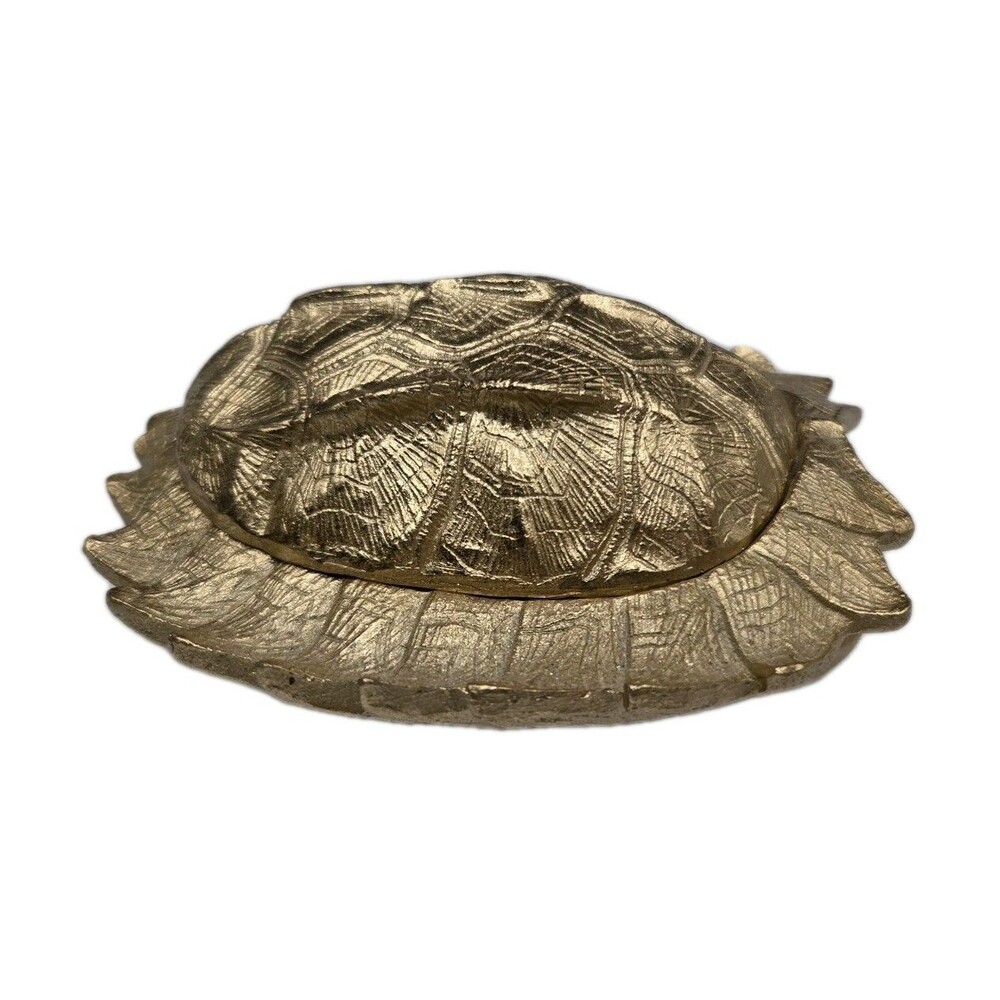 Providence Gold Tone Turtle Shell Trinket Box